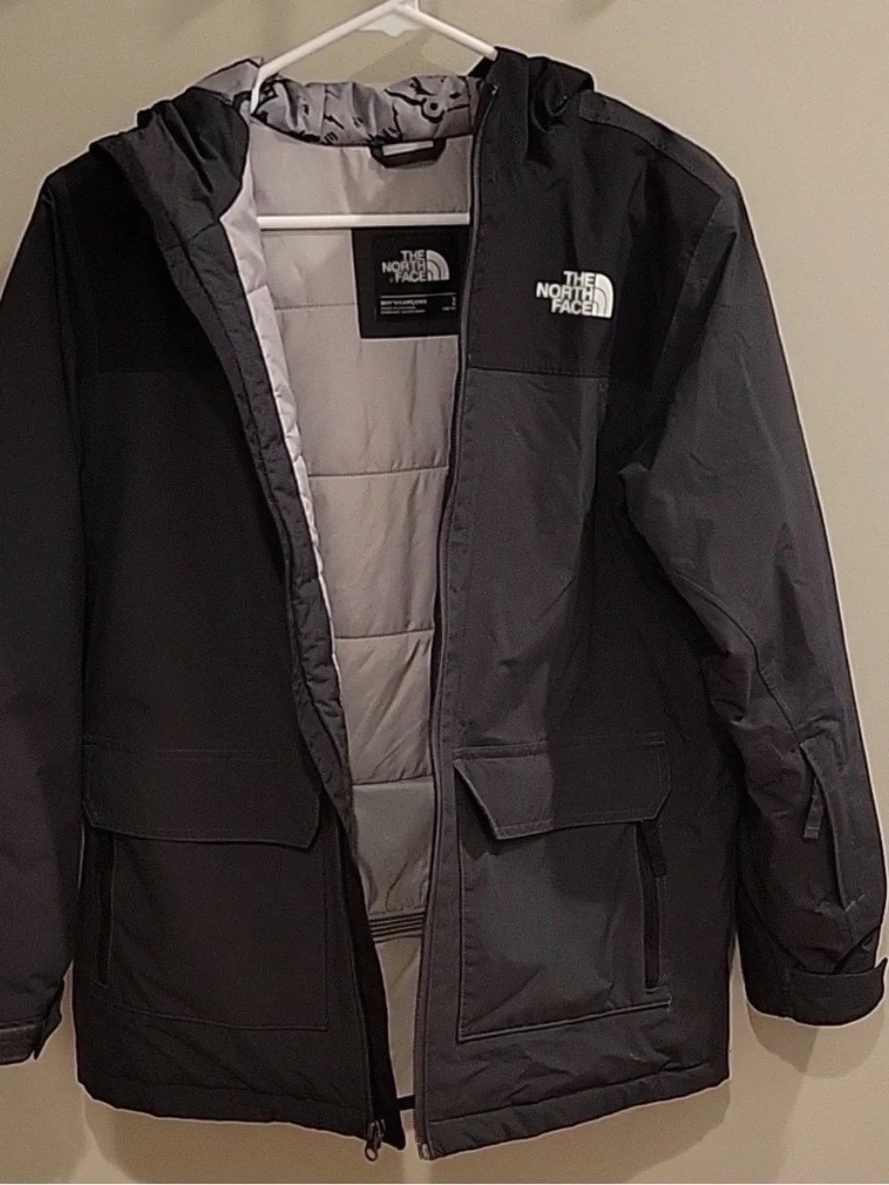 The North Face Black & Gray Hooded Ski Jacket